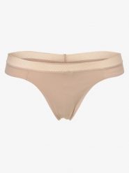 Calvin Klein Stringi Kobiety Sztuczne włókno beżowy|różowy, L. Brązowe stringi damskie CALVIN KLEIN, l, bez wzorów, z mikrofibry. Za 109.95 zł.