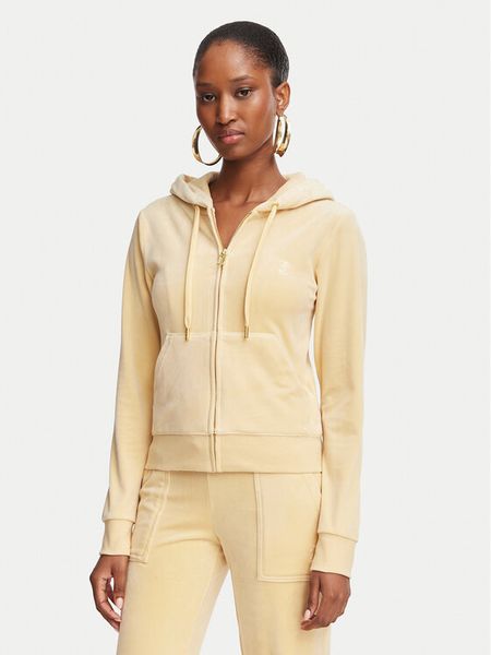 Juicy Couture Bluza Robertson JCAP176G Żółty Slim Fit. Żółte bluzy bez kaptura damskie Juicy Couture, l, z syntetyku. Za 449.99 zł.
