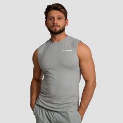 Koszulka męska fitness bez rękawów regular fit szara TRN. Szare t-shirty sportowe męskie GYMBEAM, m, z bawełny, bez ramiączek, na fitness i siłownię. Za 66.90 zł.