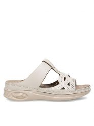 Clara Barson Klapki WYL0510-28 Beżowy. Brązowe klapki damskie Clara Barson, bez wzorów, z syntetyku, bez obcasa. Za 53.99 zł.
