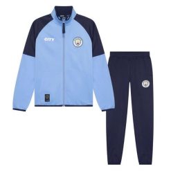 Dres piłkarski dla dorosłych Manchester City 24/25. Niebieskie spodnie dresowe damskie MANCHESTER CITY, m, bez wzorów, z dresówki. W wyprzedaży za 214.99 zł.