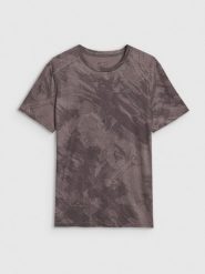 4F Koszulka treningowa regular szybkoschnąca męska - brązowa S. Brązowe t-shirty sportowe męskie 4f, m, z dzianiny, bez ramiączek, na fitness i siłownię. W wyprzedaży za 99.99 zł.