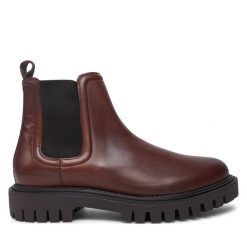 Sztyblety Tommy Hilfiger. Brązowe sztyblety męskie Tommy Hilfiger, bez zapięcia. Za 679.99 zł.