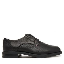 Półbuty Tommy Hilfiger. Czarne buty wizytowe męskie Tommy Hilfiger, bez zapięcia. Za 649.99 zł.