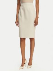 Maryley Spódnica 26EB710/43LA Beżowy Regular Fit. Brązowe spódniczki damskie Maryley, l, bez wzorów, z syntetyku, mini. Za 229.99 zł.