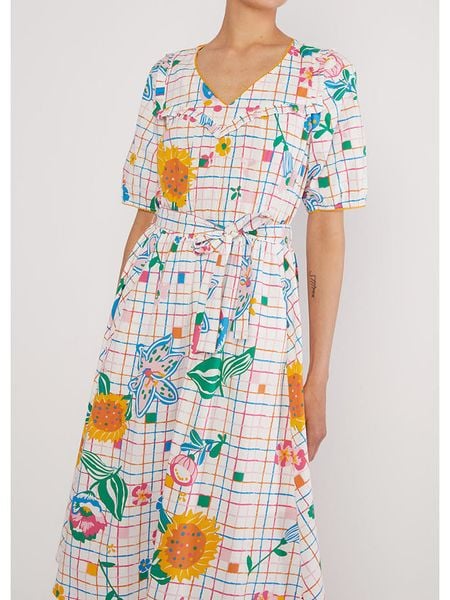 Blutsgeschwister Sukienka "Reviving Romancehappy" ze wzorem rozmiar: M. Sukienki damskie Blutsgeschwister, m, bez wzorów, z bawełny, bez kołnierzyka, bez ramiączek, midi. Za 222.41 zł.