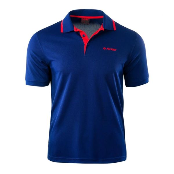 Męska Koszulka Polo. Niebieskie koszulki polo męskie Hi-tec, m, bez wzorów, z materiału, bez ramiączek. Za 64.99 zł.