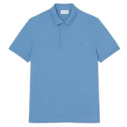 Koszulka polo - mężczyzna - 1hp3 s/s - bawełniana - niebieski. Niebieskie koszulki polo męskie Lacoste, na lato, m, bez wzorów, z bawełny, bez ramiączek. Za 620.70 zł.