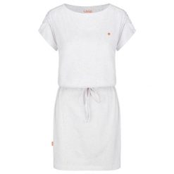 Damska sukienka sportowa Loap Burka biała. Białe sukienki damskie LOOP, xs, bez wzorów, klasyczne, bez kołnierzyka, bez ramiączek, mini, sportowe. Za 134.99 zł.