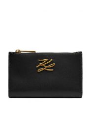 KARL LAGERFELD Portfel B4W32009 Czarny. Czarne portfele damskie Karl Lagerfeld, bez wzorów, ze skóry. Za 549.99 zł.