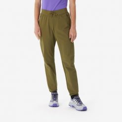 Spodnie turystyczne damskie Quechua MH500 Light. Brązowe spodnie materiałowe damskie QUECHUA, bez wzorów, z elastanu, eleganckie. Za 159.99 zł.