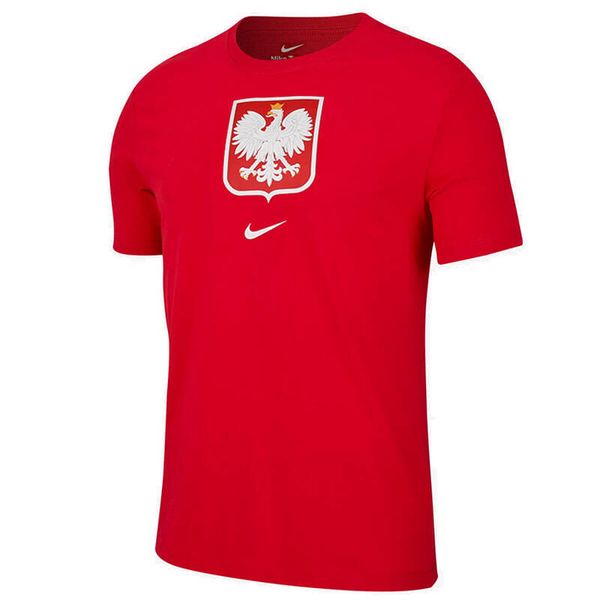 Koszulka Kibica Nike Polska z Dużym Godłem. Czerwone t-shirty sportowe męskie Nike, l, bez ramiączek, do piłki nożnej. Za 66.32 zł.