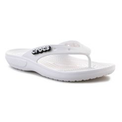 Japonki Crocs Classic Flip W 207713-100 białe białe. Białe klapki damskie bez wzorów, z materiału, bez obcasa. Za 223.31 zł.
