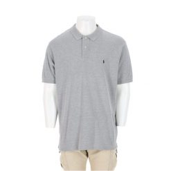 Męska koszulka polo z krótkim rękawem szara. Szare koszulki polo męskie Ralph Lauren, l, bez wzorów, z jeansu, bez ramiączek. Za 102.20 zł.