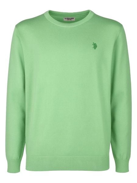 U.S. Polo Assn. Sweter w kolorze zielonym rozmiar: M. Zielone swetry męskie U.S. Polo Assn., m, bez wzorów, z bawełny, bez kołnierzyka. Za 174.95 zł.
