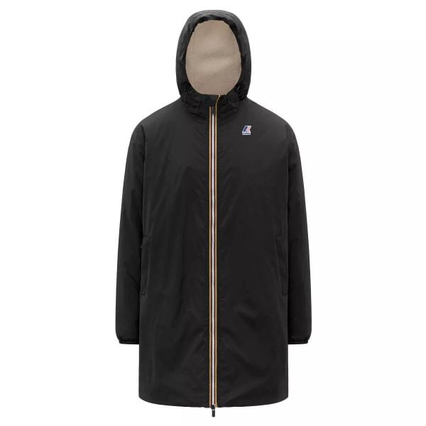 Parka K-Way LE VRAI 4.0 EIFFEL EAST ORSETTO. Czarne parki damskie k-way, m, bez wzorów, z materiału. Za 1,258.20 zł.