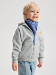 Bawełniana bluza Hot Wheels - jasnoszary. Szare bluzy i bluzki niemowlęce Reserved, bez wzorów, z bawełny, bez ramiączek, bez kaptura. Za 69.99 zł.