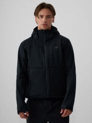 4F Kurtka softshell wiatroodporna membrana 8000 męska - czarna M. Czarne kurtki męskie 4f, m, bez wzorów, z softshellu, bez kaptura. Za 499.99 zł.