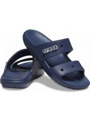 Crocs Klapki "Classic" w kolorze granatowym rozmiar: 36/37. Niebieskie klapki damskie Crocs, bez wzorów, bez obcasa. Za 105.63 zł.