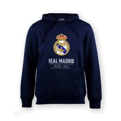 Bluza z kapturem dla dorosłych unisex Real Madryt 1902. Niebieskie bluzy sportowe damskie FC Barcelona, xl, bez wzorów, bez ramiączek, z kapturem. W wyprzedaży za 249.63 zł.