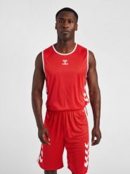 Koszulki do koszykówki Hummel hmlcore xk. Czerwone bluzki sportowe damskie HUMMEL, m, z materiału, bez kołnierzyka, bez ramiączek. Za 176.50 zł.