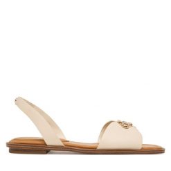 Sandały Aldo. Białe sandały damskie Aldo, bez wzorów, bez obcasa, na płaskiej podeszwie. Za 229.99 zł.