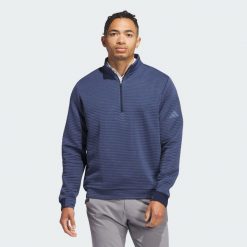 Bluza Ultimate365 DWR Textured Quarter-Zip Pullover. Niebieskie bluzy bez kaptura męskie Adidas, m, z materiału. Za 329.00 zł.