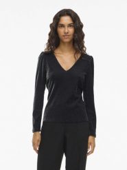 Vila koszulka z długim rękawem - VIElainas Kobiety srebrny|szary, XS. Szare t-shirty damskie Vila, xs, bez wzorów, bez kołnierzyka. Za 69.95 zł.