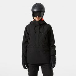 Damska kurtka narciarska Helly Hansen Powchaser Anorak. Czarne kurtki damskie Helly Hansen, na zimę, bez wzorów, bez kaptura. Za 1,063.00 zł.