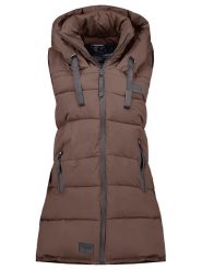 Geographical Norway Kamizelka pikowana "Dolbar" w kolorze ciemnobrązowym rozmiar: M. Brązowe kamizelki damskie Geographical Norway, m. Za 183.15 zł.