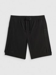 4F Spodenki plażowe boardshorty męskie - czarne L. Czarne szorty męskie 4f, bez wzorów, z materiału. Za 119.99 zł.