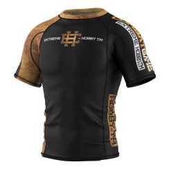 Koszulka Męska na siłownię rashguard MMA EXTREME HOBBY GOLDEN WARRIOR. Czarne bielizna termoaktywna męska EXTREME HOBBY, m, bez wzorów, z bawełny. Za 199.00 zł.
