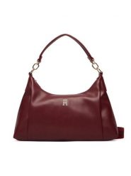 Tommy Hilfiger Torebka Th Essential Shoulder Bag AW0AW18374 Bordowy. Czerwone torebki klasyczne damskie Tommy Hilfiger, bez wzorów, ze skóry, bez dodatków. Za 529.99 zł.