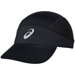 Czapka z daszkiem męska ASICS Fujitrail Ultra-Light Cap. Czarne czapki męskie Asics, bez wzorów, z poliesteru, sportowe. Za 119.99 zł.