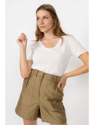 Perfect Cashmere Kaszmirowa koszulka "Efimia" w kolorze białym rozmiar: S. Białe bluzki damskie Perfect Cashmere, s, bez wzorów, z kaszmiru, bez kołnierzyka, bez ramiączek. Za 260.99 zł.