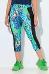 Damskie Legginsy capri wzór zwierzęcy elastyczny pas z recyklingu. Zielone legginsy damskie Ulla Popken, plus size, bez wzorów, z elastanu. Za 239.99 zł.