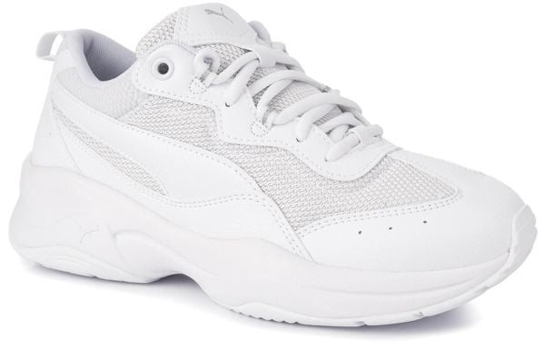 Damskie buty sportowe sneakersy białe PUMA CILIA. Białe buty sportowe na co dzień damskie Puma, bez wzorów, z materiału, trekkingowe. Za 165.00 zł.