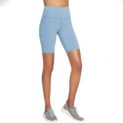 Spodenki sportowe damskie Skechers Go Walk High Waisted Bike Short. Niebieskie spodenki sportowe damskie Skechers, s, z elastanu, na fitness i siłownię. Za 139.99 zł.