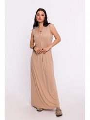 Be Wear Sukienka w kolorze beżowym rozmiar: L. Brązowe sukienki damskie Be Wear, l, bez wzorów, bez kołnierzyka, bez ramiączek, maxi. Za 158.10 zł.