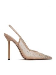 Eva Minge Szpilki EO-MAE-LT1677-27 Beżowy. Brązowe szpilki Eva Minge, bez wzorów, z materiału, bez obcasa. Za 429.99 zł.