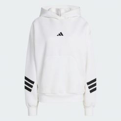 Bluza z kapturem Future Icons 3-Stripes. Białe bluzy z kapturem damskie Adidas, z materiału. Za 299.00 zł.