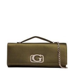 Torebka Guess. Zielone torebki klasyczne damskie Guess, z aplikacjami, wizytowe, bez kołnierzyka, bez ramiączek. Za 579.99 zł.