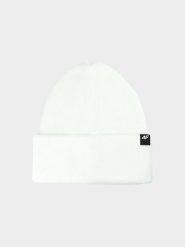 4F Czapka beanie w kolorze białym rozmiar: onesize. Białe czapki zimowe damskie 4f, ze splotem. Za 48.39 zł.