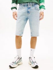 Tommy Jeans szorty dżinsowe - Ronnie Mężczyźni Bawełna niebieski, 30. Niebieskie szorty męskie Tommy Jeans, z bawełny, bez kołnierzyka. Za 229.95 zł.