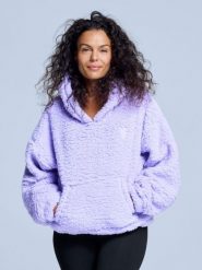 Bluza z kapturem Fluffy - damska - na cztery pory roku - Teddy - liliowa. Fioletowe bluzy z kapturem damskie POEDERBAAS, xl, z materiału. Za 199.42 zł.