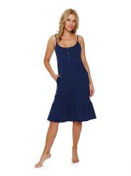Doctor Nap Ciążowa koszula nocna w kolorze granatowym rozmiar: XL. Niebieskie koszule nocne damskie Doctor Nap, bez wzorów, z bawełny, moda ciążowa. Za 97.99 zł.