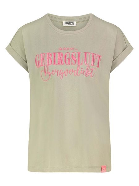 Sublevel Koszulka w kolorze zielonym rozmiar: XL. Zielone bluzki damskie Sublevel, xl, bez wzorów, bez kołnierzyka, bez ramiączek. Za 43.99 zł.