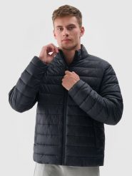 4F Kurtka puchowa z syntetycznym wypełnieniem męska - czarna L. Czarne kurtki treningowe męskie 4f, l, bez wzorów, z dzianiny. W wyprzedaży za 139.99 zł.