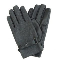 Eleganckie Męskie Rękawiczki, Czarno-Grafitowe, Jesienno-Zimowe. Szare rękawiczki męskie Pako Jeans, na zimę, bez wzorów, z poliesteru. Za 45.00 zł.