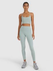 4F Legginsy treningowe szybkoschnące damskie - zielone XS. Zielone legginsy sportowe damskie 4f, s, bez wzorów, z dzianiny, z podwyższonym stanem, na fitness i siłownię. Za 119.99 zł.